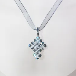 Pendant 45cm - Sierra-Gray Organza - Pendant 45cm - Laiton argenté